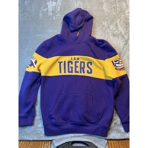 LSU Tigers Youth Jacket Large 14/16 Purple Gold Pullover Hooded Sweatshirt Gen 2